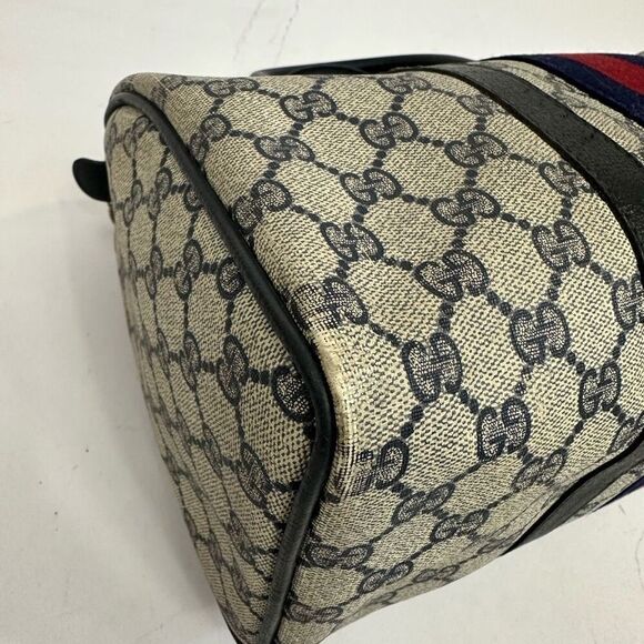 Vintage Gucci Sherry Line Navy Blue Boston Bag - Picture 12 of 16